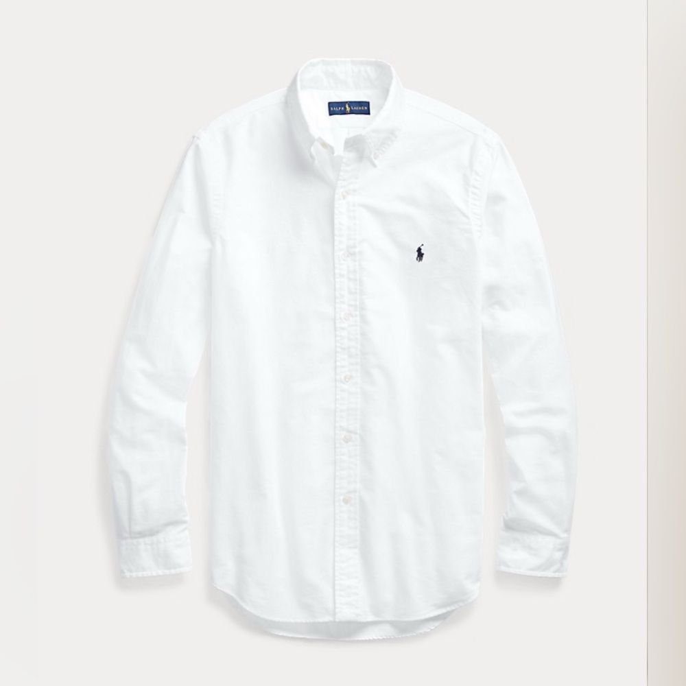 Ralph Lauren White Button Down Oxford Shirt men’s size medium long sleeve collar